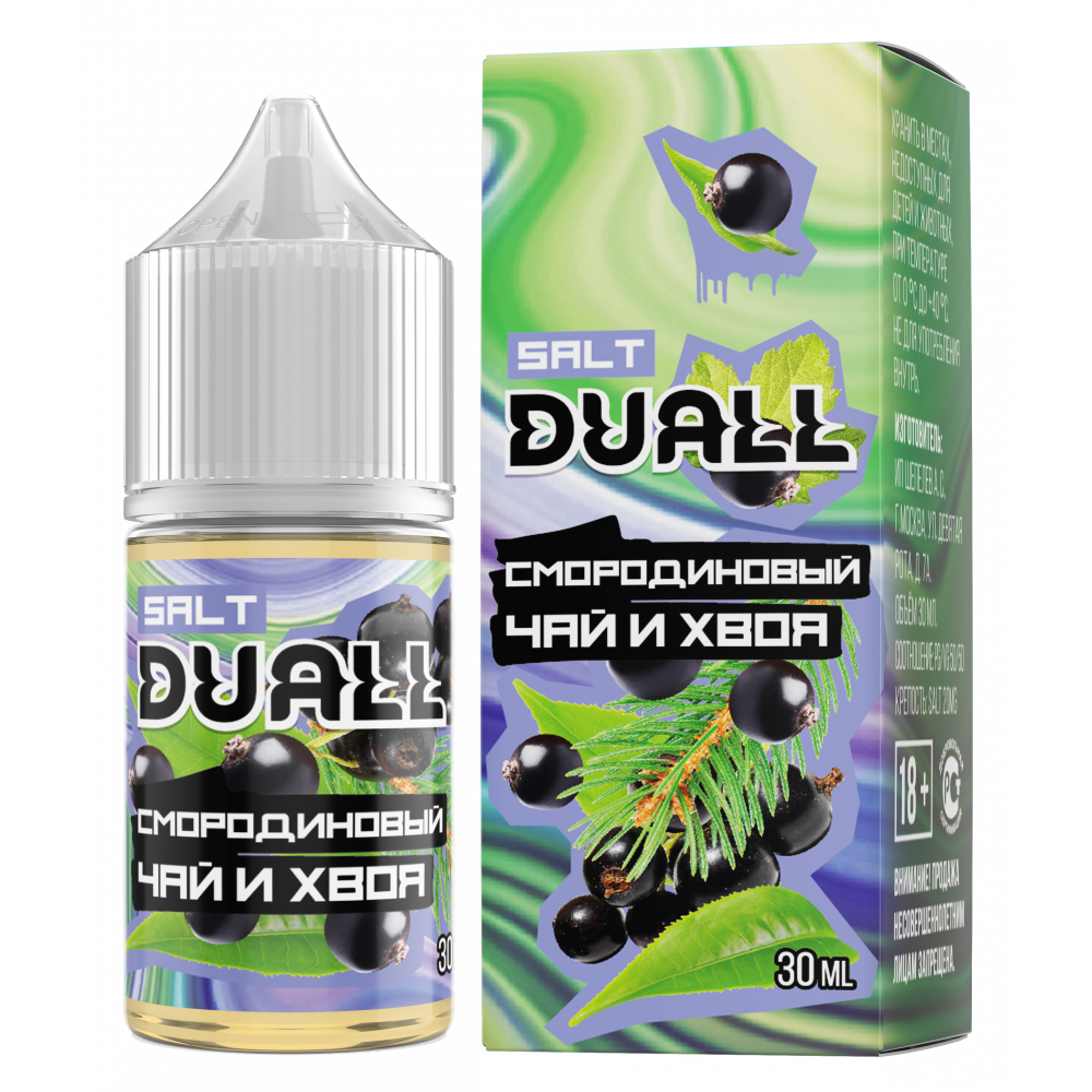 Жидкость DUALL SALT light, 30ml, Смородиновый чай и Хвоя