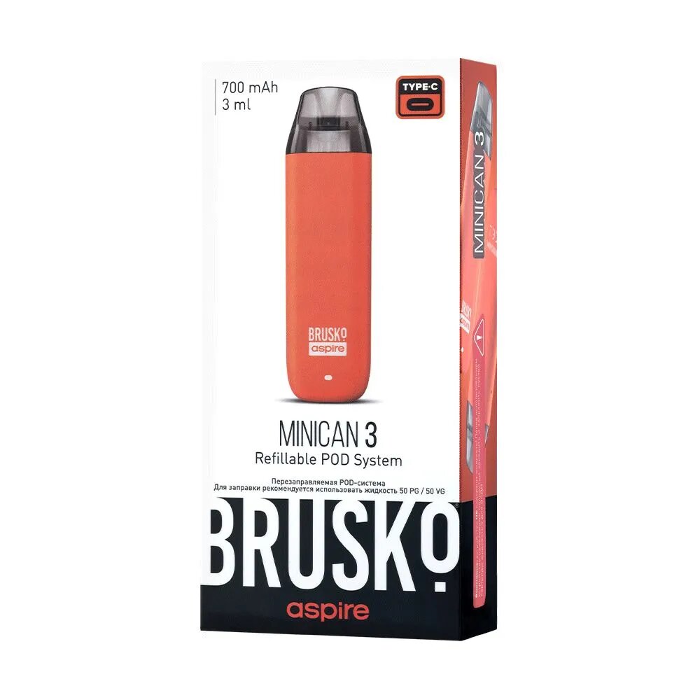 POD Brusko Minican 3, 700mAh, Оранжевый — изображение 4