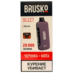 BRUSKO Select 20.000 затяжек — Черника мята