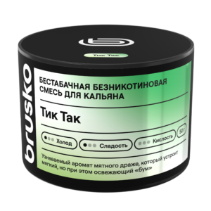 Бестабачная безникотиновая смесь для кальяна «BRUSKO» с ароматом тик так 40г.